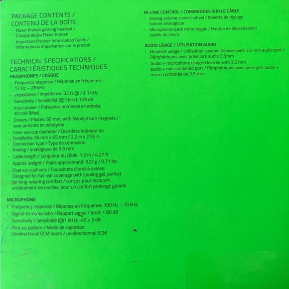 Razor Kraken multi-platform wired gaming headset | Black - Picture 7 of 13